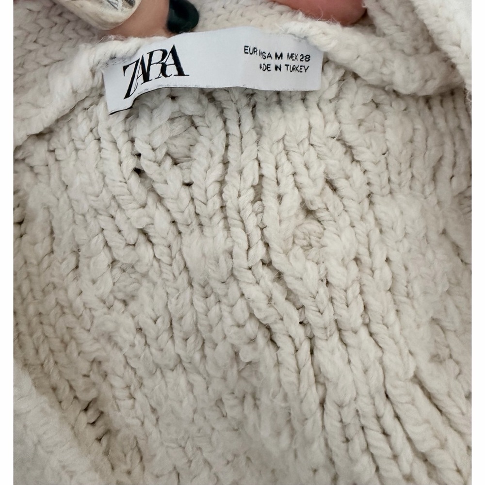 Zara Cream Cable Knit Cardigan - Picture 11 of 11